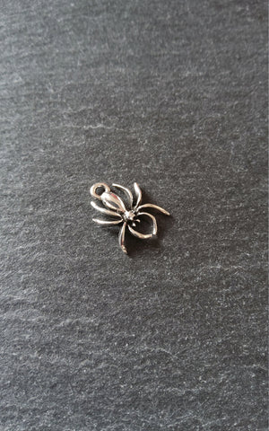 12 or 60 Spider Charms Antique Silver Tone 18x13x3mm