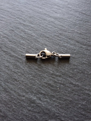5 or 25 Sets Stainless Steel Rounded End Caps for 1.5mm Cord with Lobster Clasps (1.8mm end caps)