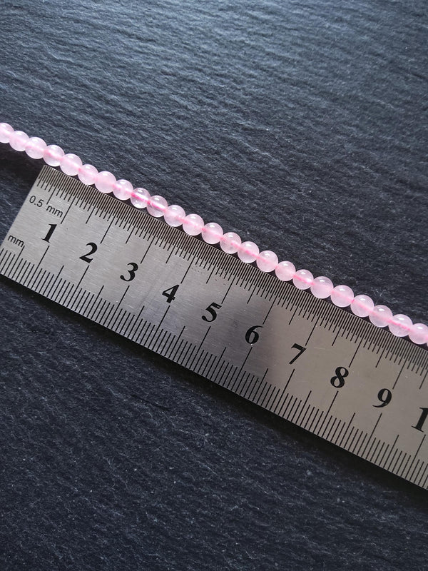 4.6mm Natural Rose Quartz Beads Undyed Round Polished Full 15.5 inch Strand
