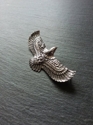 1 or 5 Large Antique Silver Tone Eagle Connector Pendant 68x34mm