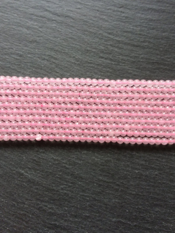 4.3mm Natural Rose Quartz Beads Undyed Round Polished Full 15.5 inch Strand