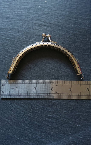 Plain Bright Silver 10.8cm Purse Frame Metal Arch Kiss Clasp For Purse Bag ( 4 2/8 inch )