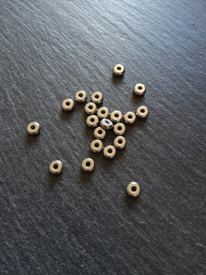 8 or 40 Stainless Steel 6mm Solid Flat Round Spacer Beads 6x2.5mm with 1.8mm Hole