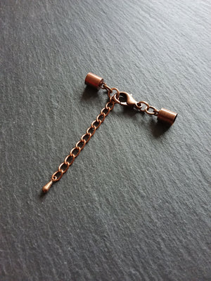 Antique Copper Tone End Cap Sets for 5mm Cord Necklaces & Bracelets (5.5mm end caps)