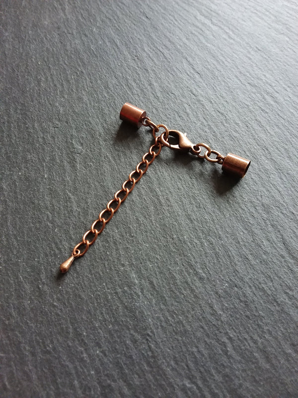 Antique Copper Tone End Cap Sets for 5mm Cord Necklaces & Bracelets (5.5mm end caps)