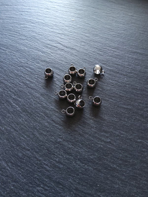 6 or 30 Stainless Steel 8mm Bail Beads Smooth Plain 11x8x5.5mm Hole: 5mm
