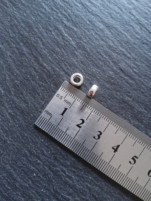 20 or 100 Bright Silver Plated 7mm Round Ring Spacer Beads 7x4mm Nickel FREE