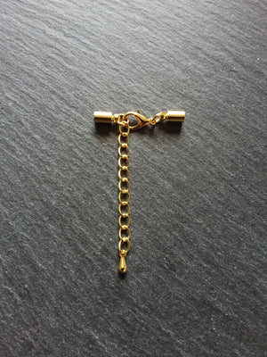 Gold Plated End Cap Sets for 3mm Cord (3.5mm end caps)