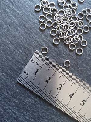 100 or 500 Stainless Steel 5mm Strong Jump Rings 0.8mm (20 gauge)