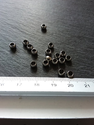 10 or 50 Stainless Steel 5mm Barrel Beads Smooth Solid Round Spacer 5x3.5mm with 3mm Hole