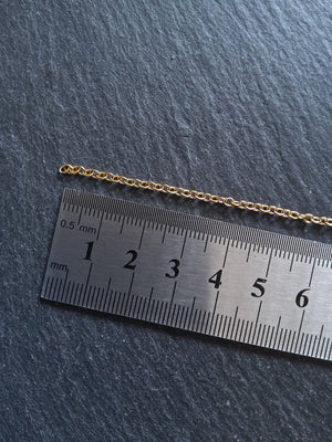 1 Meter Length of Genuine 18K Plated Stainless Steel Cable Chain 2.5x2x0.5mm Closed Link