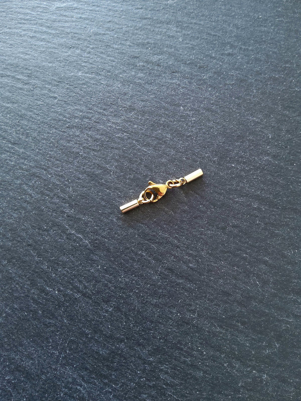 4 or 20 Genuine 18K Gold Plated Stainless Steel End Cap Sets for 1.5mm (2mm end caps)