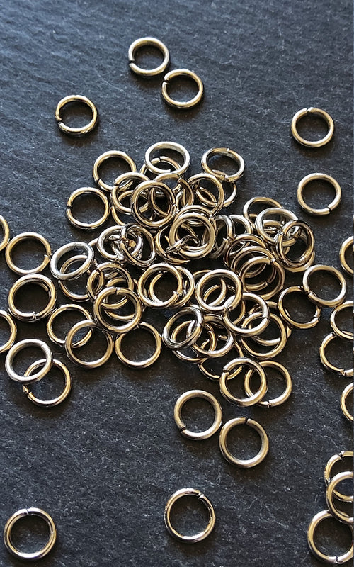 200 or 1000 Antique Silver Tone 6mm Diameter 1mm Metal Alloy Jump Rings Strong (18 Gauge)