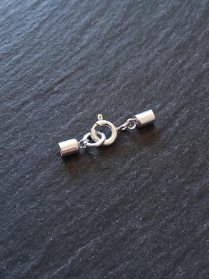 Genuine Solid Sterling Silver End Cap Set for 2mm Cord (2.5mm end caps)