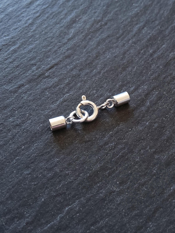 Genuine Solid Sterling Silver End Cap Set for 2mm Cord (2.5mm end caps)