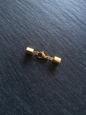 1 or 5 Gold Stainless Steel End Cap Sets for 5.5mm Cord (6mm end caps)