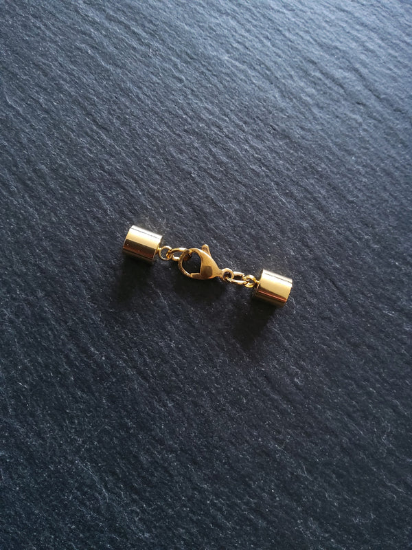 1 or 5 Gold Stainless Steel End Cap Sets for 5.5mm Cord (6mm end caps)