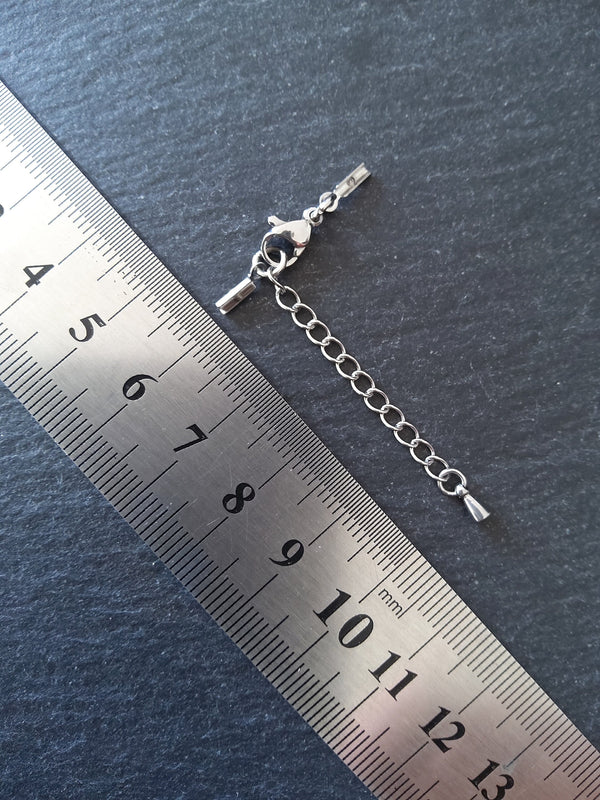 Stainless Steel Folding Crimp End Sets for 0.5mm to 1mm Cord Necklaces