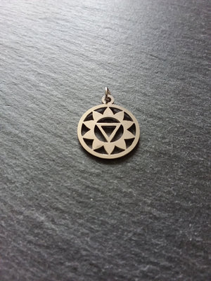 1 or 5 Stainless Steel Manipura Chakra Solar Plexus Charms Flat 22x19mm