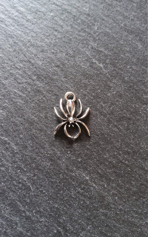 12 or 60 Spider Charms Antique Silver Tone 18x13x3mm