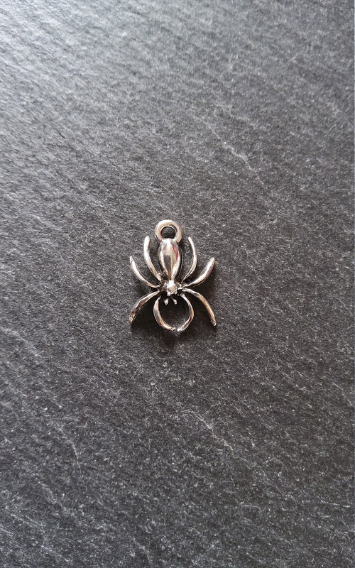 12 or 60 Spider Charms Antique Silver Tone 18x13x3mm