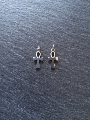 2 or 10 Little Stainless Steel Ancient Egyptian Ankh Charms 16x8x1mm