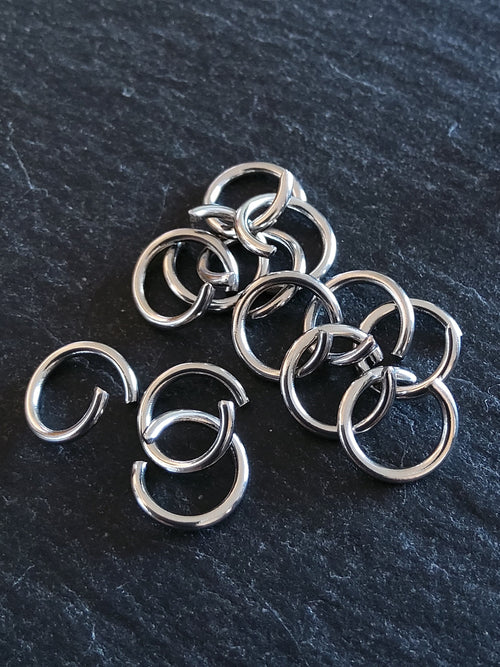 40 or 200 Stainless Steel 9mm Jump Rings Opened Strong 1.2mm (16 gauge)
