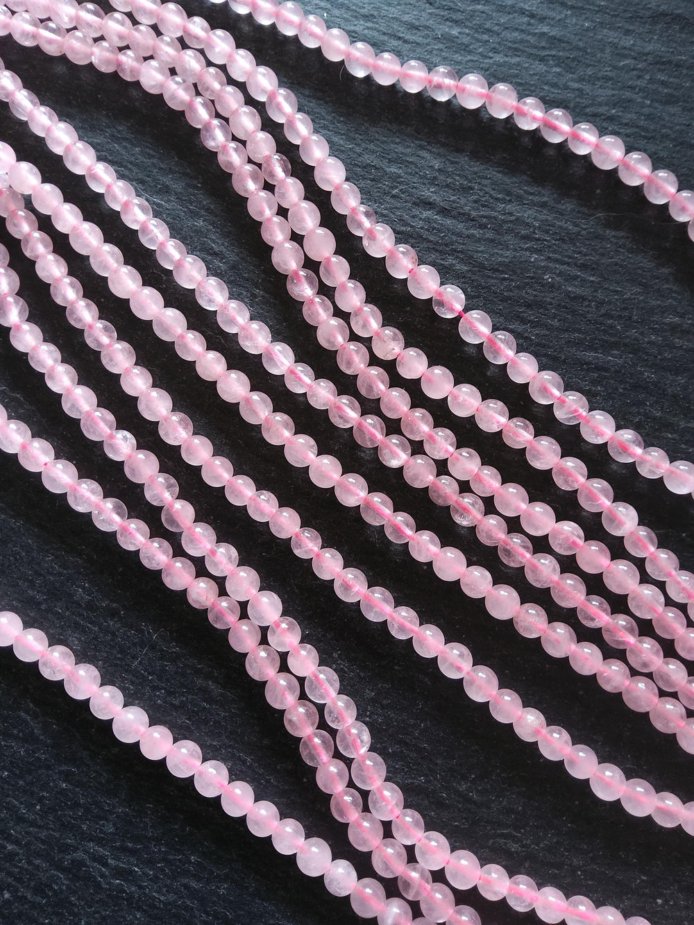 4.6mm Natural Rose Quartz Beads Undyed Round Polished Full 15.5 inch Strand