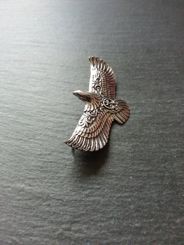 1 or 5 Large Antique Silver Tone Eagle Connector Pendant 68x34mm