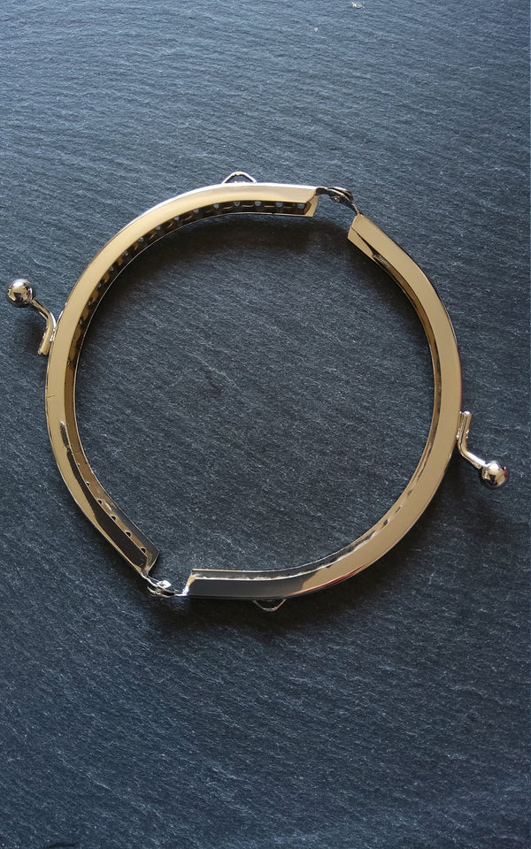 Plain Bright Silver 10.8cm Purse Frame Metal Arch Kiss Clasp For Purse Bag ( 4 2/8 inch )