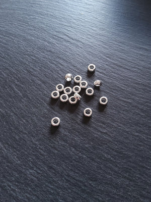 20 or 100 Bright Silver Plated 7mm Round Ring Spacer Beads 7x4mm Nickel FREE