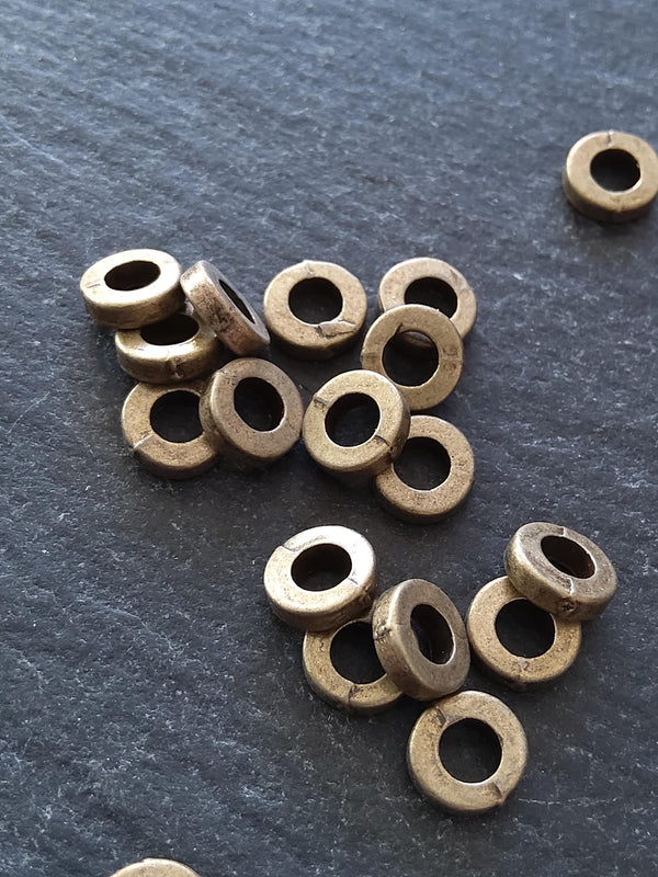 60 or 300 Antique Bronze Tone 6mm Plain Spacer Beads 6x1.7mm Hole: 3.2mm