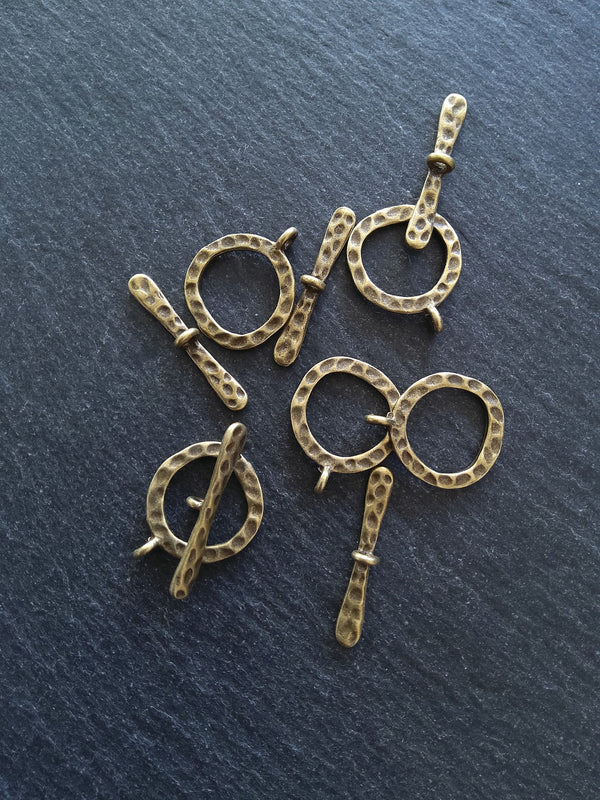 4 or 20 Sets of Antique Bronze Metal Alloy Toggle Clasps 21x16mm