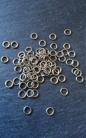 200 or 1000 Antique Silver Tone 6mm Diameter 1mm Metal Alloy Jump Rings Strong (18 Gauge)