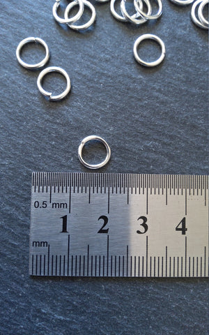 Strong Jump Rings Silver Plated 9mm Diameter 1.2mm (16 gauge) wide