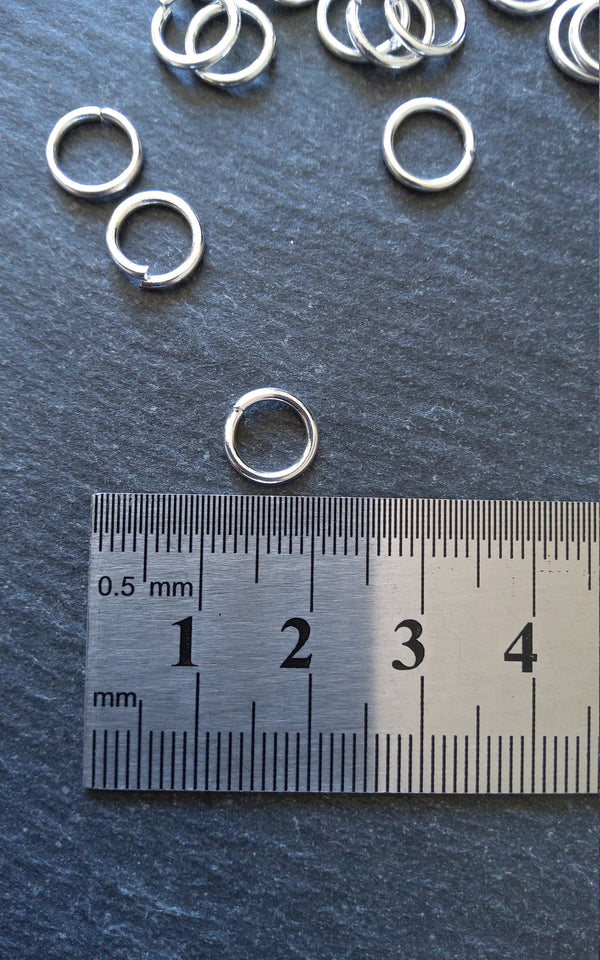 Strong Jump Rings Silver Plated 9mm Diameter 1.2mm (16 gauge) wide