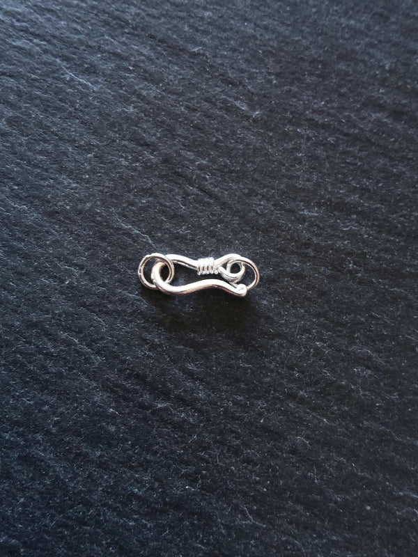 Genuine Solid Sterling Silver Hook & Eye Clasp Set 20mm Long (clasp 13x6x2mm)