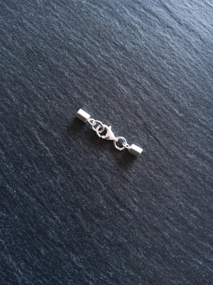 Genuine Solid Sterling Silver End Cap Set for 2.5mm Cord (3mm end caps)