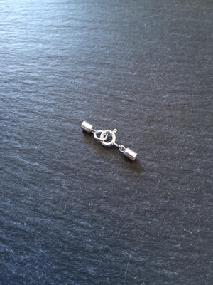 Genuine Solid Sterling Silver End Cap Set for 2mm Cord (2.5mm end caps)