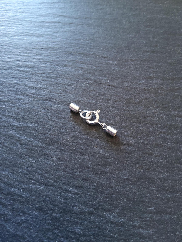 Genuine Solid Sterling Silver End Cap Set for 2mm Cord (2.5mm end caps)