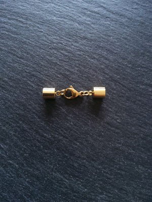1 or 5 Gold Stainless Steel End Cap Sets for 5.5mm Cord (6mm end caps)