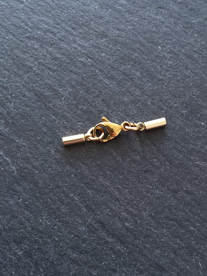 4 or 20 Genuine 18K Gold Plated Stainless Steel End Cap Sets for 1.5mm (2mm end caps)