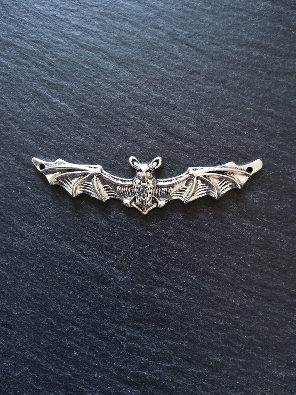 4 or 20 Flying Bat Connector Charms Antique Silver Tone Metal Alloy 65x17mm