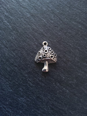 4 or 20 Mushroom Toadstool Charms Antique Silver Tone 25x18mm