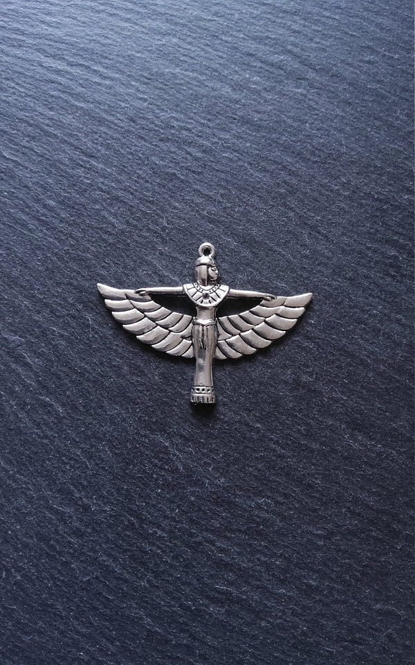 2 or 10 Egyptian Goddess Isis Charms Antique Silver Tone Alloy 56x42mm