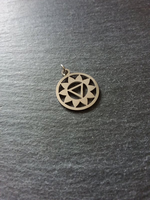 1 or 5 Stainless Steel Manipura Chakra Solar Plexus Charms Flat 22x19mm
