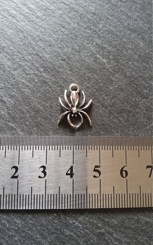 12 or 60 Spider Charms Antique Silver Tone 18x13x3mm