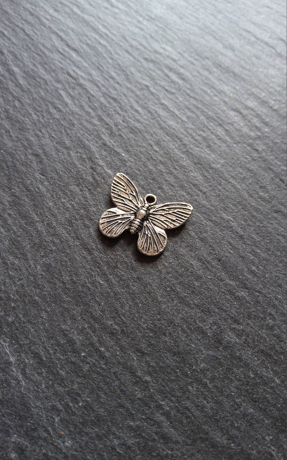 10 or 50 Butterfly Charms Antique Silver Alloy 18x15mm