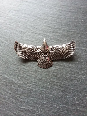 1 or 5 Large Antique Silver Tone Eagle Connector Pendant 68x34mm