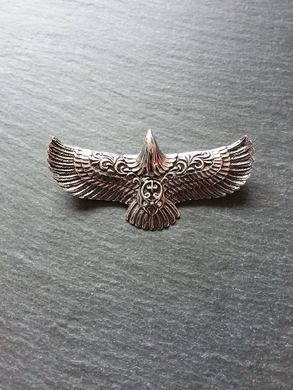 1 or 5 Large Antique Silver Tone Eagle Connector Pendant 68x34mm